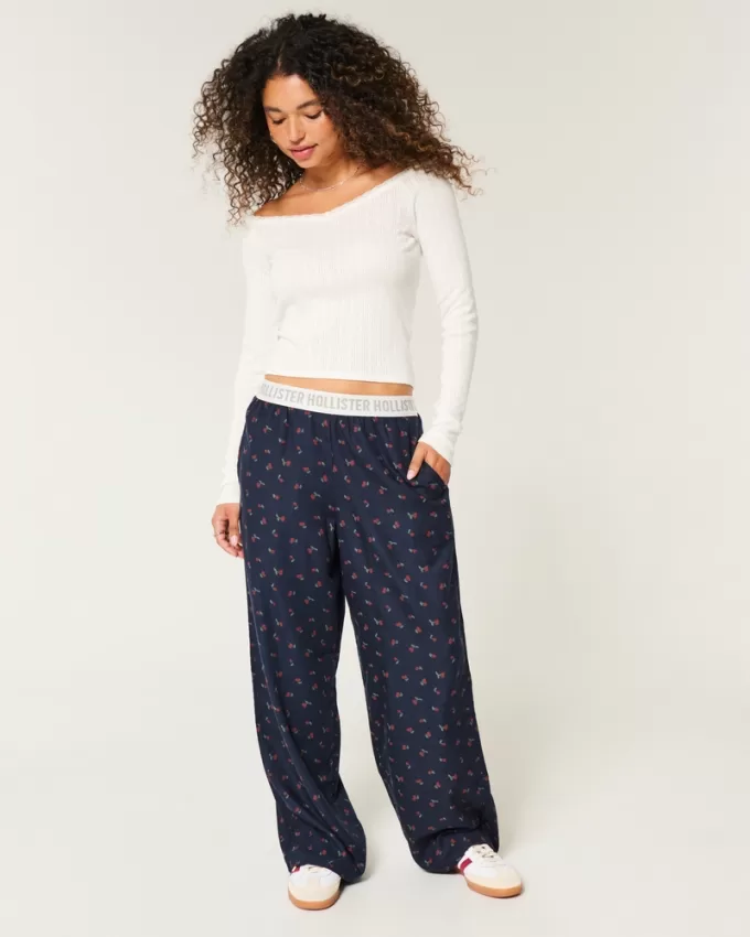24/7 Wide-Leg Flannel Pajama Pants,24/7 Wide-Leg Flannel Pajama Pants