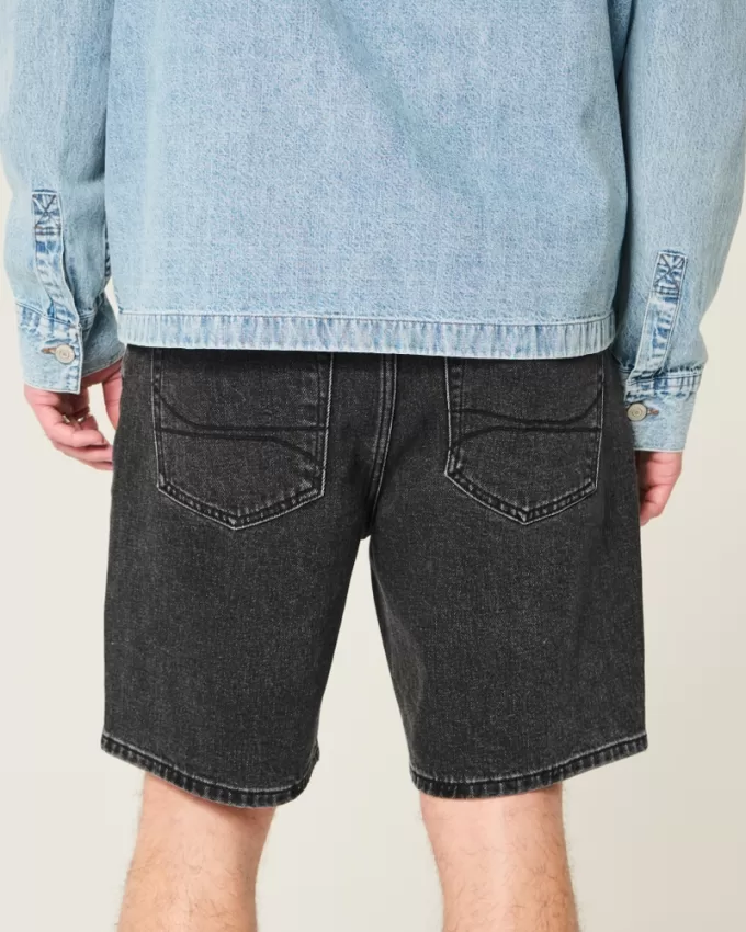 Above-the-Knee Loose Denim Shorts,Above-the-Knee Loose Denim Shorts