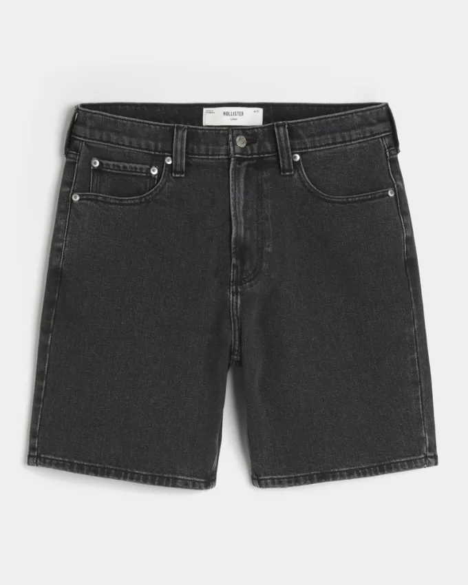 Above-the-Knee Loose Denim Shorts,Above-the-Knee Loose Denim Shorts