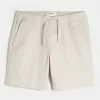 Above-the-Knee Twill Pull-On Shorts,Above-the-Knee Twill Pull-On Shorts