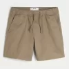 Above-the-Knee Twill Pull-On Shorts,Above-the-Knee Twill Pull-On Shorts