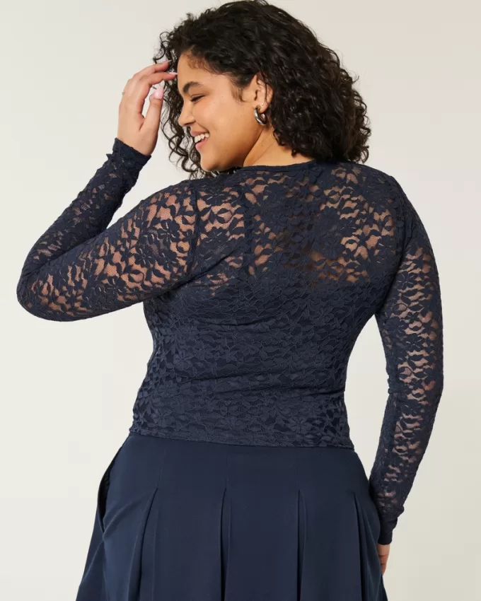 All-Over Lace Crew Top,All-Over Lace Crew Top All-Over Lace Crew Top,All-Over Lace Crew Top