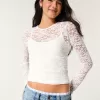 All-Over Lace Crew Top,All-Over Lace Crew Top All-Over Lace Crew Top,All-Over Lace Crew Top