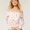 All-Over Lace Off-the-Shoulder Top,All-Over Lace Off-the-Shoulder Top