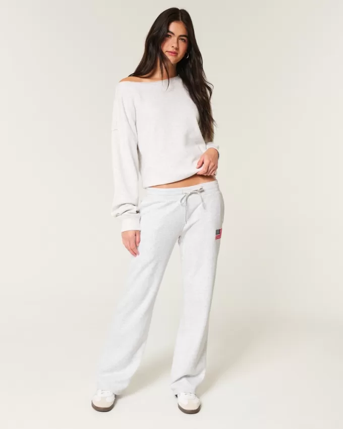 American Flag Graphic Straight Sweatpants,American Flag Graphic Straight Sweatpants