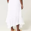 Asymmetrical Hem Maxi Skirt,Asymmetrical Hem Maxi Skirt