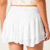 Asymmetrical Hem Tiered Mini Skort,Asymmetrical Hem Tiered Mini Skort
