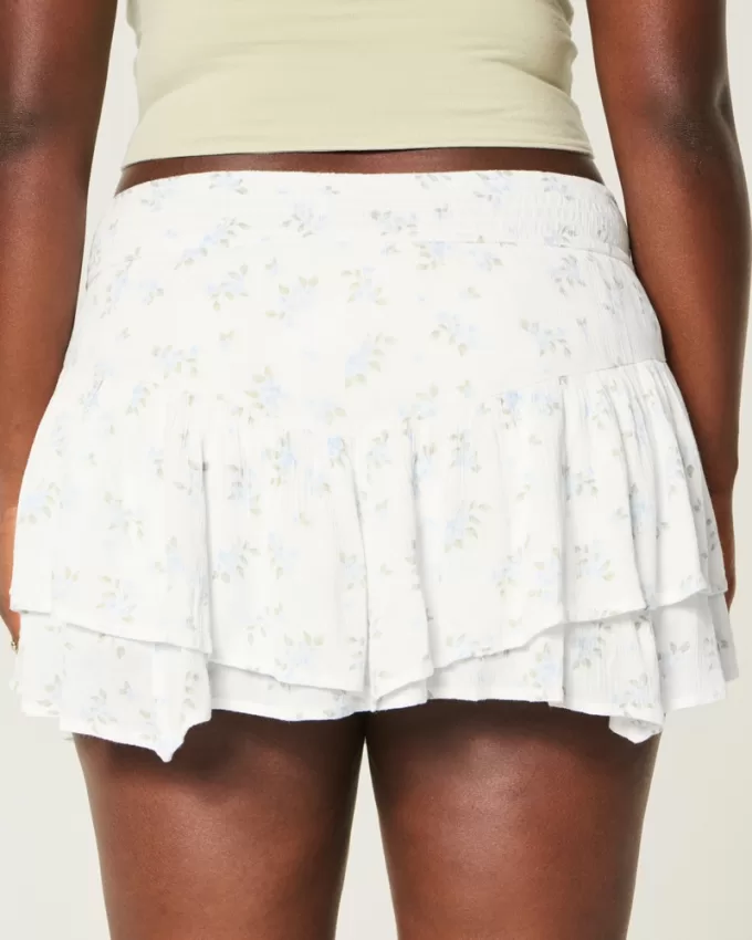 Asymmetrical Hem Tiered Mini Skort,Asymmetrical Hem Tiered Mini Skort Asymmetrical Hem Tiered Mini Skort,Asymmetrical Hem Tiered Mini Skort