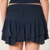 Asymmetrical Hem Tiered Mini Skort,Asymmetrical Hem Tiered Mini Skort