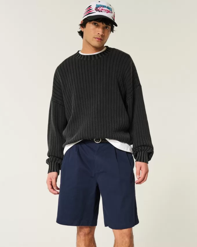 At-the-Knee Baggy Bermuda Shorts,At-the-Knee Baggy Bermuda Shorts