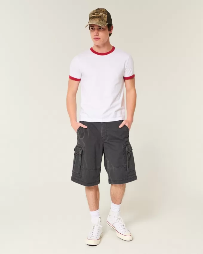 At-the-Knee Baggy Cargo Shorts,At-the-Knee Baggy Cargo Shorts