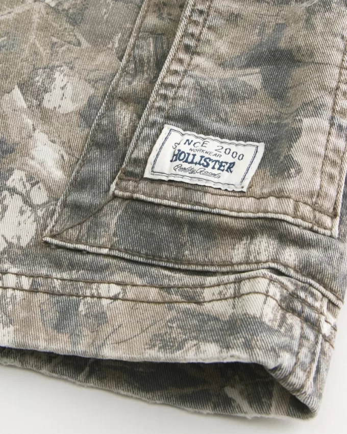 At-the-Knee Camo Baggy Cargo Shorts,At-the-Knee Camo Baggy Cargo Shorts