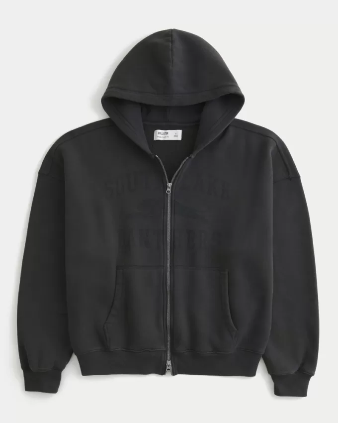 Baggy Cinch Panthers Graphic Zip-Up Hoodie,Baggy Cinch Panthers Graphic Zip-Up Hoodie