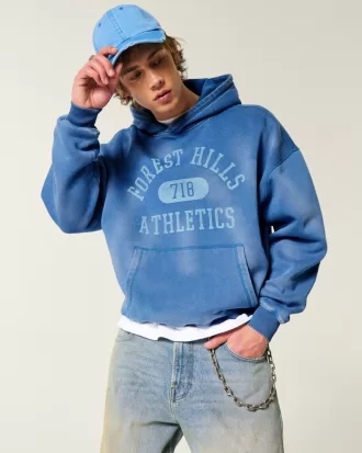 Baggy Cinch Washed Forest Hills Graphic Hoodie,Baggy Cinch Washed Forest Hills Graphic Hoodie