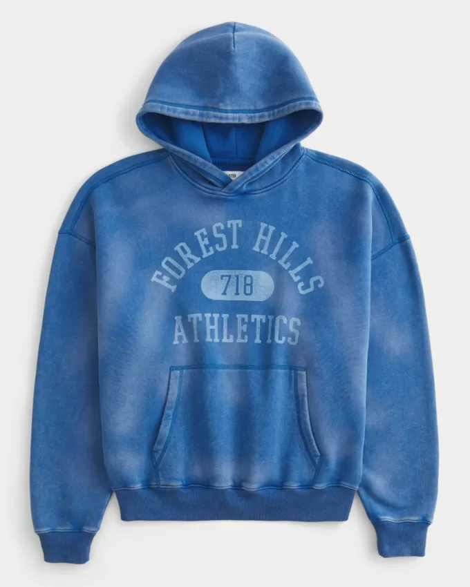 Baggy Cinch Washed Forest Hills Graphic Hoodie,Baggy Cinch Washed Forest Hills Graphic Hoodie