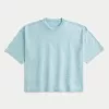 Baggy Crop Wash Effect Crew T-Shirt,Baggy Crop Wash Effect Crew T-Shirt