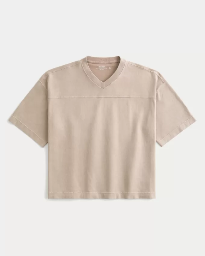 Baggy Heavyweight Crop Football T-Shirt,Baggy Heavyweight Crop Football T-Shirt