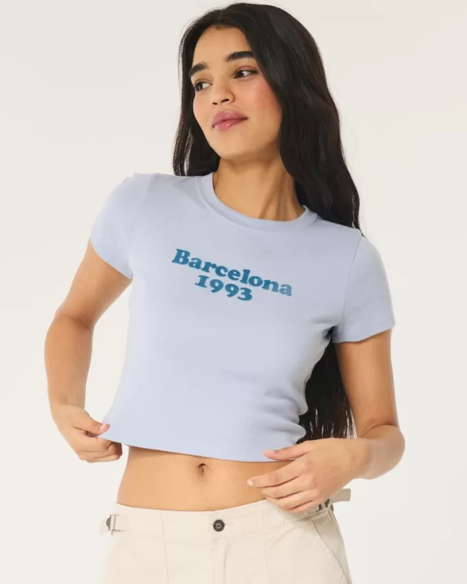 Barcelona 1993 Graphic Baby Tee,Barcelona 1993 Graphic Baby Tee Barcelona 1993 Graphic Baby Tee,Barcelona 1993 Graphic Baby Tee