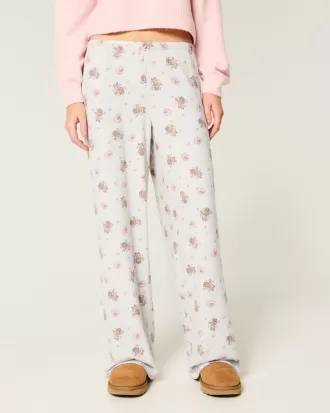 Bear Graphic Pajama Pants,Bear Graphic Pajama Pants