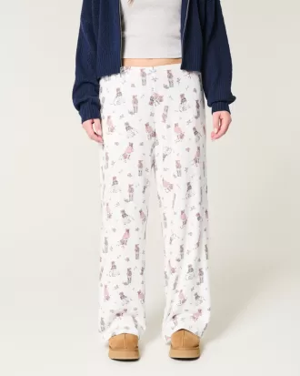 Bear Graphic Pajama Pants,Bear Graphic Pajama Pants