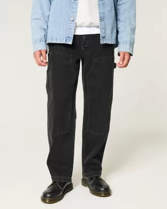 Black Baggy Carpenter Jeans,Black Baggy Carpenter Jeans
