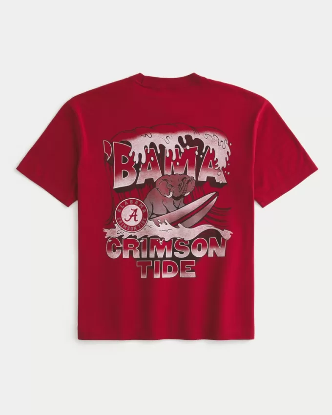 Boxy Alabama Crimson Tide Graphic Tee,Boxy Alabama Crimson Tide Graphic Tee