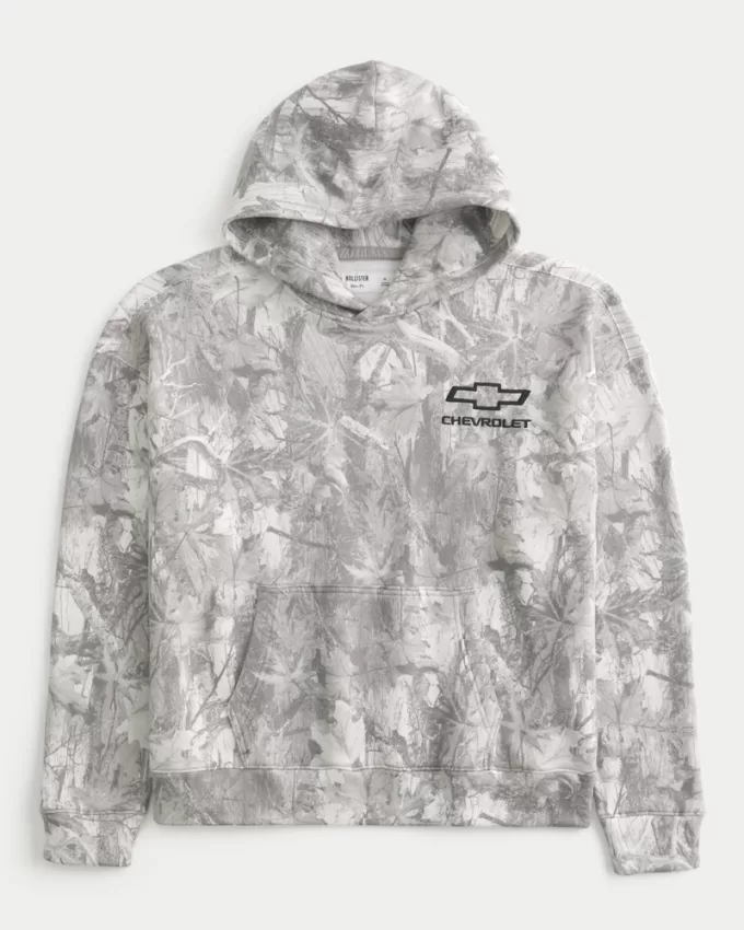 Boxy Camo Chevrolet Graphic Hoodie,Boxy Camo Chevrolet Graphic Hoodie