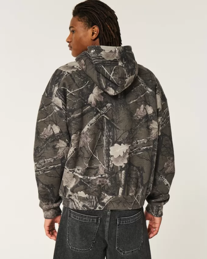 Boxy Camo Zip-Up Hoodie,Boxy Camo Zip-Up Hoodie Boxy Camo Zip-Up Hoodie,Boxy Camo Zip-Up Hoodie