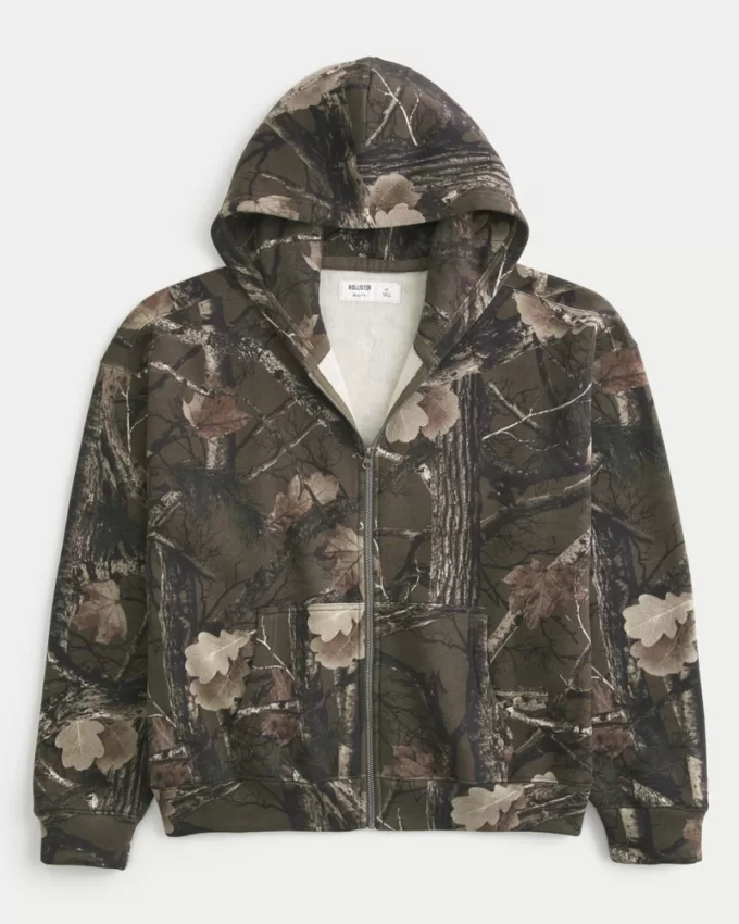Boxy Camo Zip-Up Hoodie,Boxy Camo Zip-Up Hoodie Boxy Camo Zip-Up Hoodie,Boxy Camo Zip-Up Hoodie