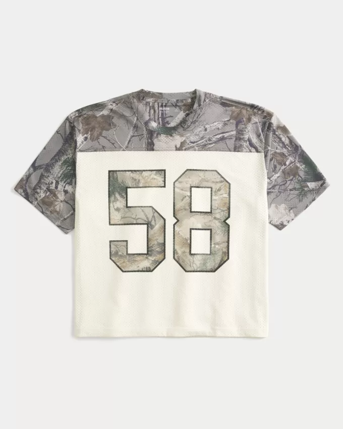 Boxy Crop Mesh Graphic Football Jersey,Boxy Crop Mesh Graphic Football Jersey Boxy Crop Mesh Graphic Football Jersey,Boxy Crop Mesh Graphic Football Jersey
