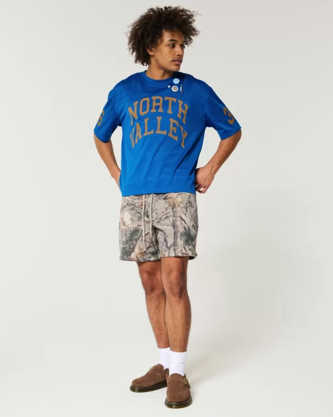 Boxy Crop Mesh North Valley Graphic Jersey,Boxy Crop Mesh North Valley Graphic Jersey