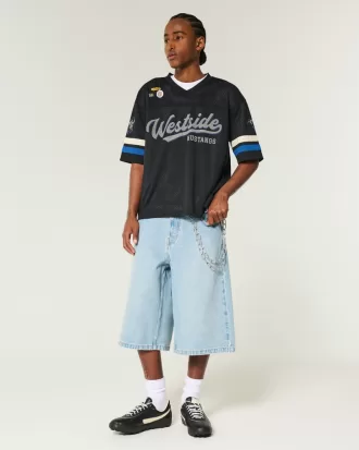 Boxy Crop Westside Mustangs Graphic Jersey,Boxy Crop Westside Mustangs Graphic Jersey