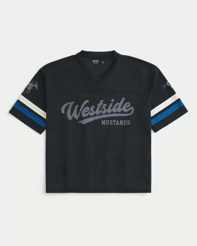 Boxy Crop Westside Mustangs Graphic Jersey,Boxy Crop Westside Mustangs Graphic Jersey Boxy Crop Westside Mustangs Graphic Jersey,Boxy Crop Westside Mustangs Graphic Jersey