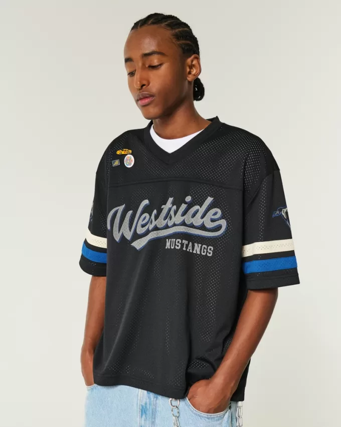 Boxy Crop Westside Mustangs Graphic Jersey,Boxy Crop Westside Mustangs Graphic Jersey Boxy Crop Westside Mustangs Graphic Jersey,Boxy Crop Westside Mustangs Graphic Jersey