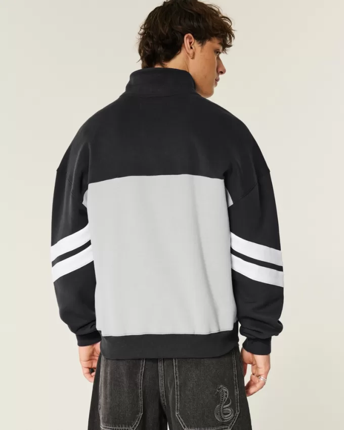 Boxy Fleece Logo Track Jacket,Boxy Fleece Logo Track Jacket