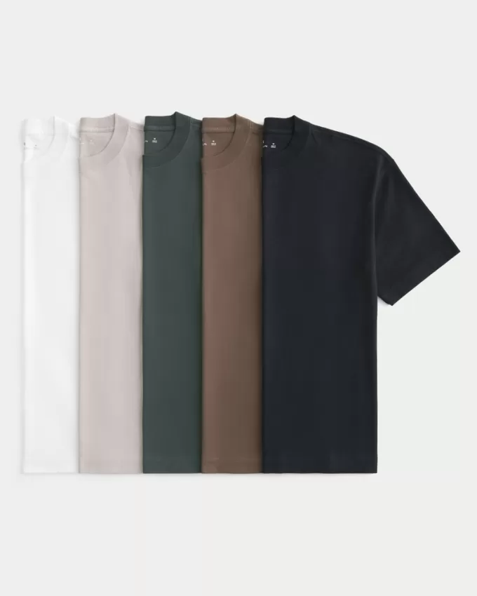 Boxy Heavyweight Cotton Crew T-Shirt 5-Pack,Boxy Heavyweight Cotton Crew T-Shirt 5-Pack Boxy Heavyweight Cotton Crew T-Shirt 5-Pack,Boxy Heavyweight Cotton Crew T-Shirt 5-Pack