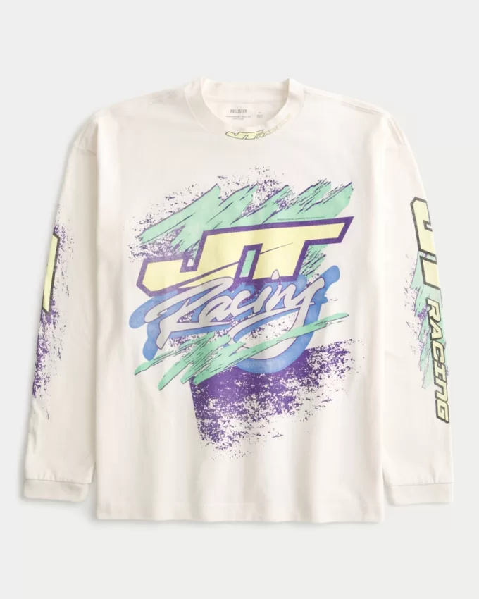 Boxy Heavyweight Long-Sleeve JT Racing Moto Jersey Tee,Boxy Heavyweight Long-Sleeve JT Racing Moto Jersey Tee