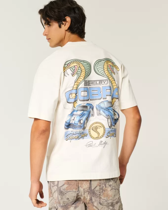 Boxy Heavyweight Shelby Cobra Graphic Tee,Boxy Heavyweight Shelby Cobra Graphic Tee