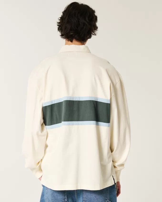 Boxy Heavyweight Tasmanian Devil Graphic Rugby Polo,Boxy Heavyweight Tasmanian Devil Graphic Rugby Polo