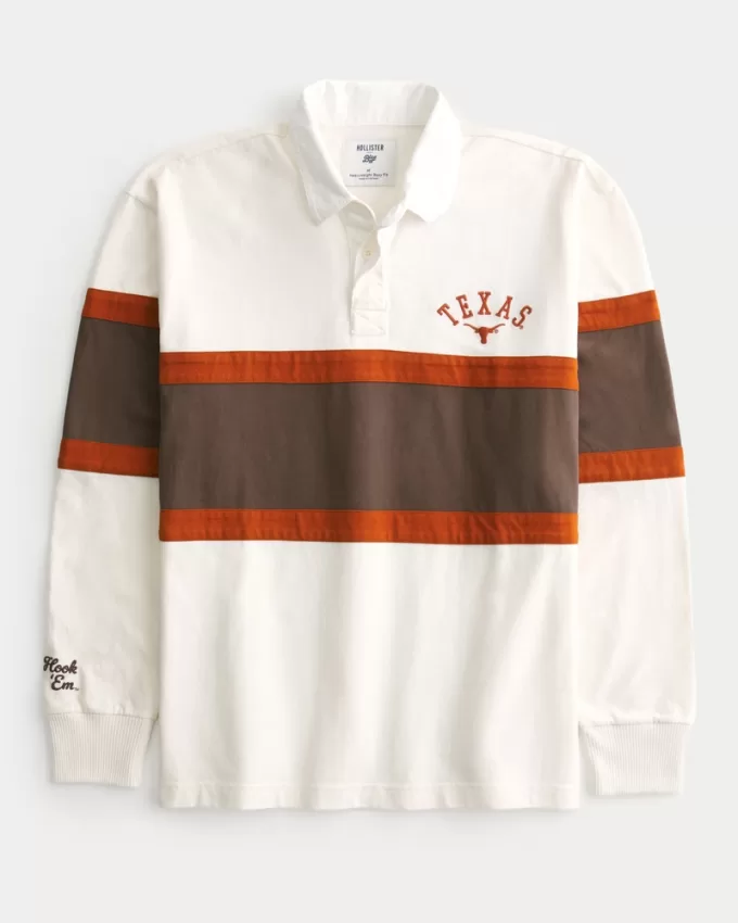 Boxy Heavyweight University of Texas Rugby Polo,Boxy Heavyweight University of Texas Rugby Polo