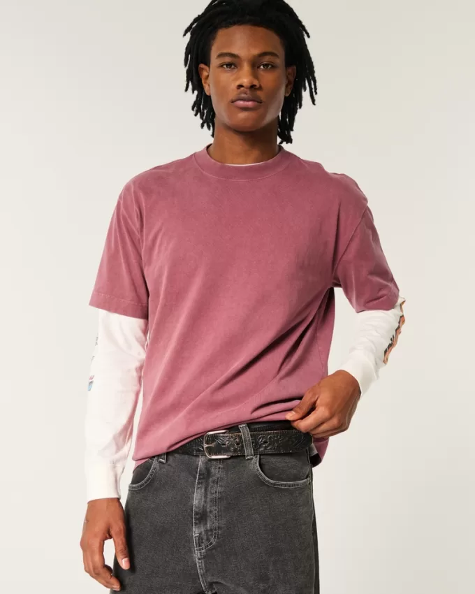 Boxy Heavyweight Washed Crew T-Shirt,Boxy Heavyweight Washed Crew T-Shirt Boxy Heavyweight Washed Crew T-Shirt,Boxy Heavyweight Washed Crew T-Shirt