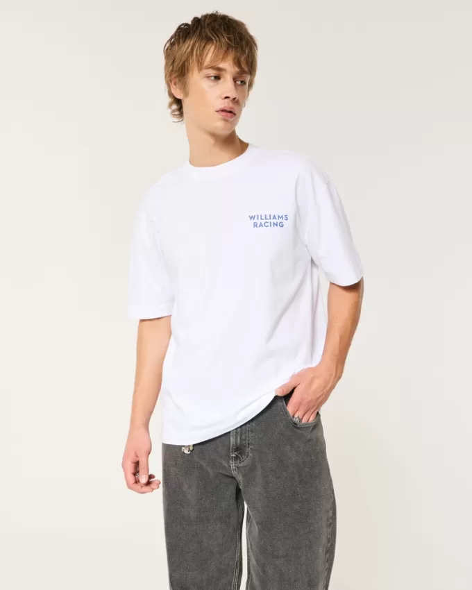 Boxy Heavyweight Williams Racing Graphic Tee,Boxy Heavyweight Williams Racing Graphic Tee