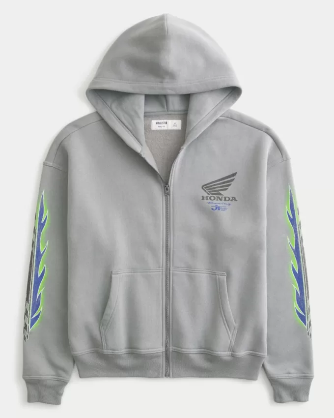 Boxy Honda Racing Graphic Zip-Up Hoodie,Boxy Honda Racing Graphic Zip-Up Hoodie Boxy Honda Racing Graphic Zip-Up Hoodie,Boxy Honda Racing Graphic Zip-Up Hoodie