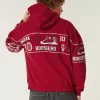 Boxy Indiana University Hoosiers Graphic Hoodie,Boxy Indiana University Hoosiers Graphic Hoodie