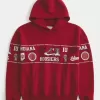 Boxy Indiana University Hoosiers Graphic Hoodie,Boxy Indiana University Hoosiers Graphic Hoodie