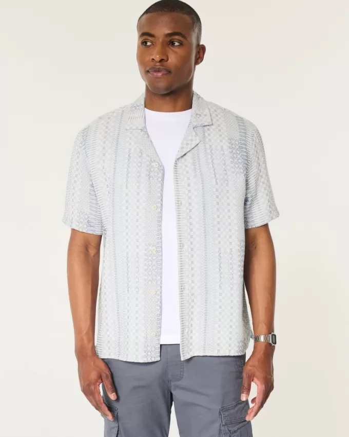 Boxy Jacquard Patchwork Shirt,Boxy Jacquard Patchwork Shirt Boxy Jacquard Patchwork Shirt,Boxy Jacquard Patchwork Shirt