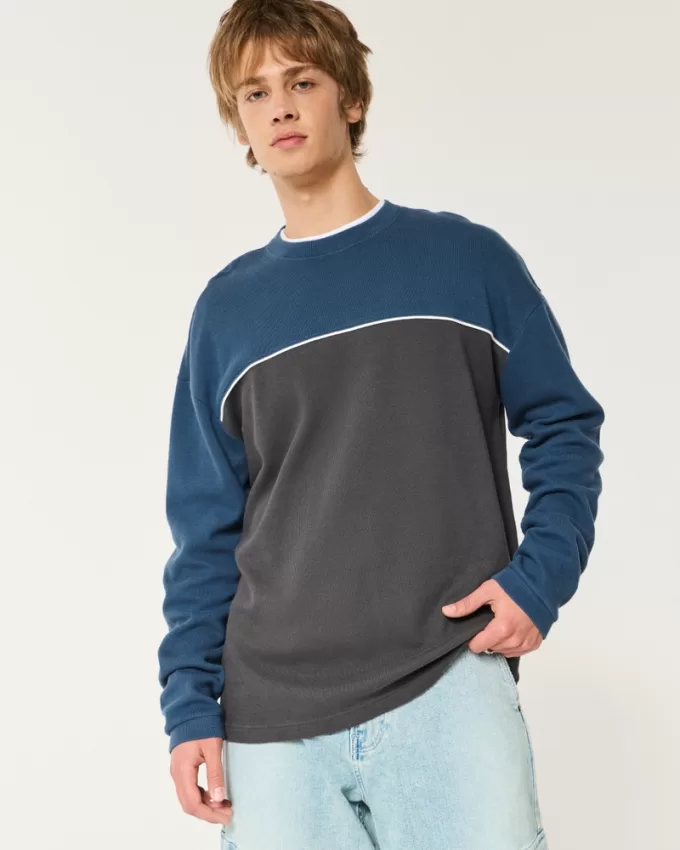 Boxy Long-Sleeve Striped Crew T-Shirt,Boxy Long-Sleeve Striped Crew T-Shirt