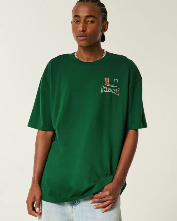 Boxy Miami Hurricanes Graphic Tee,Boxy Miami Hurricanes Graphic Tee Boxy Miami Hurricanes Graphic Tee,Boxy Miami Hurricanes Graphic Tee