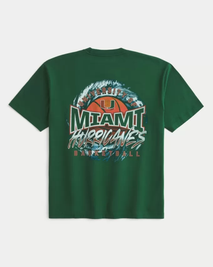 Boxy Miami Hurricanes Graphic Tee,Boxy Miami Hurricanes Graphic Tee Boxy Miami Hurricanes Graphic Tee,Boxy Miami Hurricanes Graphic Tee