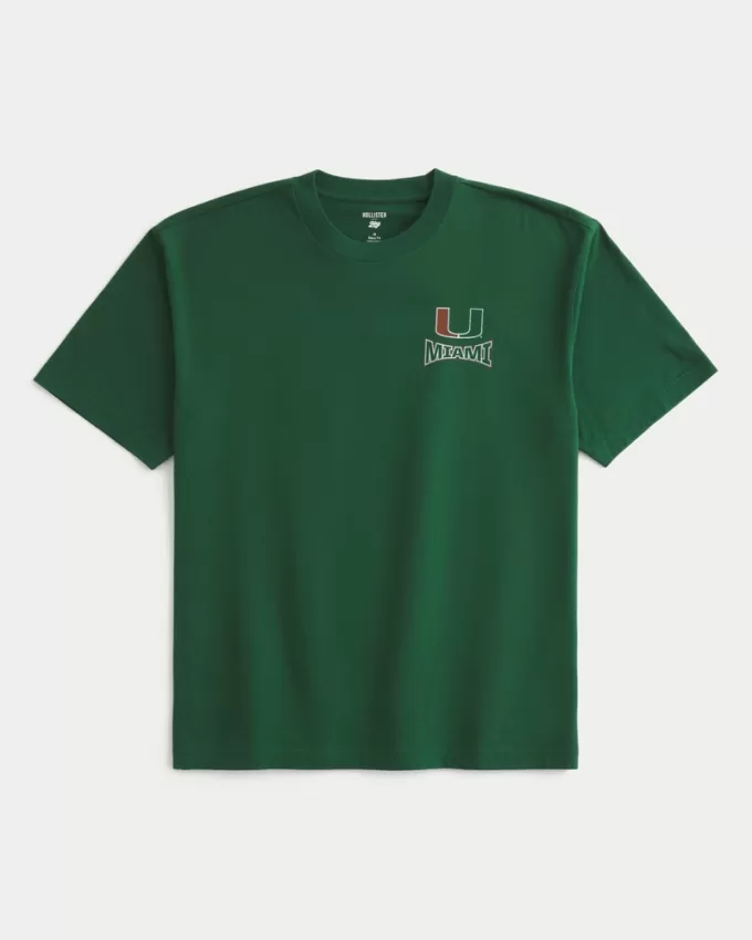 Boxy Miami Hurricanes Graphic Tee,Boxy Miami Hurricanes Graphic Tee Boxy Miami Hurricanes Graphic Tee,Boxy Miami Hurricanes Graphic Tee